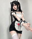 メイド服 ワンピース コルセット エプロン ヘッドドレス 4点セット ミニ丈 ハートモチーフ 可愛い セクシー コスプレ 誘惑 レディース ハロウィン ロリータ ゴスロリ コスチューム 衣装 メイド 新入荷