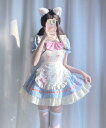 メイド服 メイド ドレス ワンピース エプロン リボン セット 半袖 猫の肉球 フリル 可愛い ミニ丈 ロリータファッション メイドカフェ コスプレ 甘ロリ ゴ...