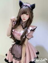 メイド服 メイド セット ゆめかわいい ガーリー ワンピース エプロン つけ襟 猫耳カチューシャ 半袖 ミニ丈 ミニスカ チュール セクシー ドレス メイドカフェ 清楚 コスプレ レディース かわいい 衣装 女の子 メイド喫茶 飲食店