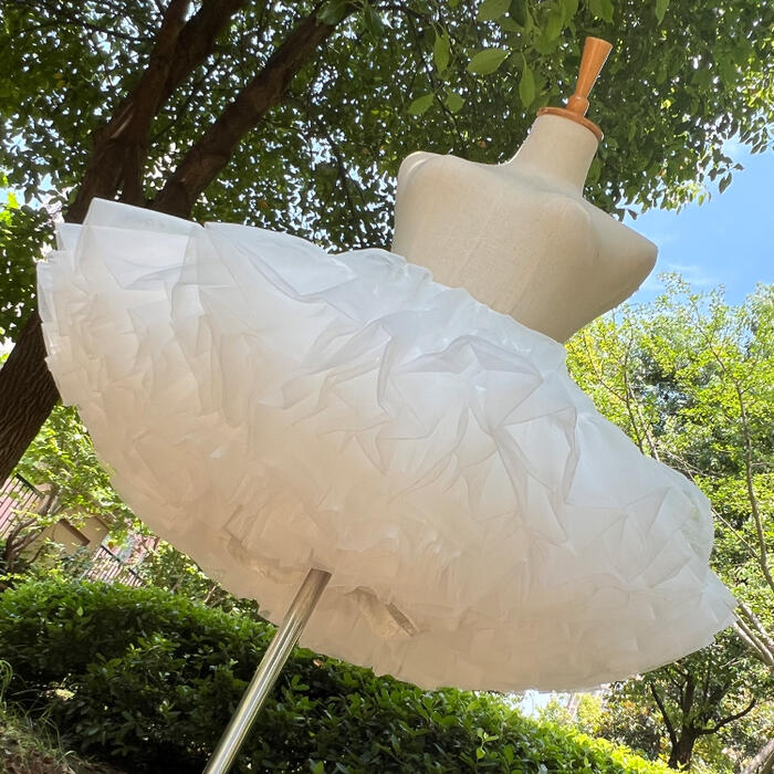 パニエ ミニ丈 超ミニ 35cm 多層オーガンジー 華やか ボリューム チュチュ スカー...