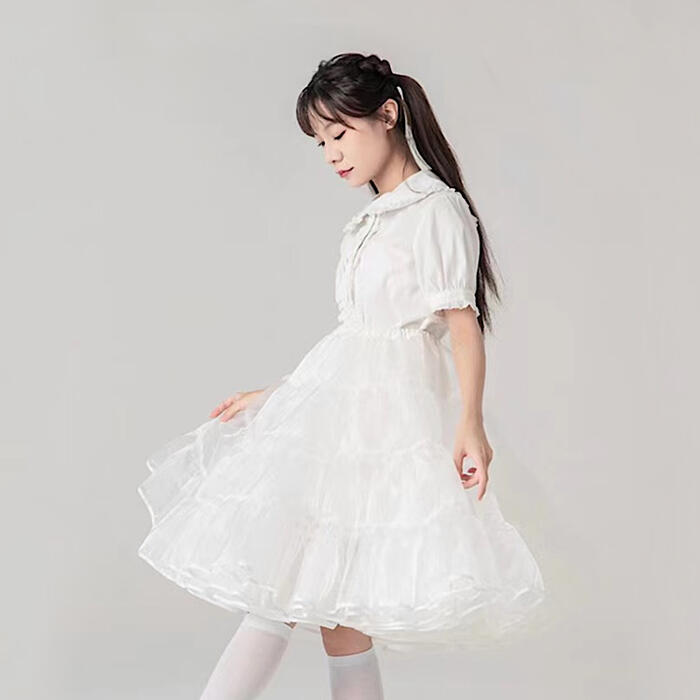 パニエ ボリューム 膝下 ロング丈 ミディアム 丈60cm 大人用 普段使い ロリータ か...