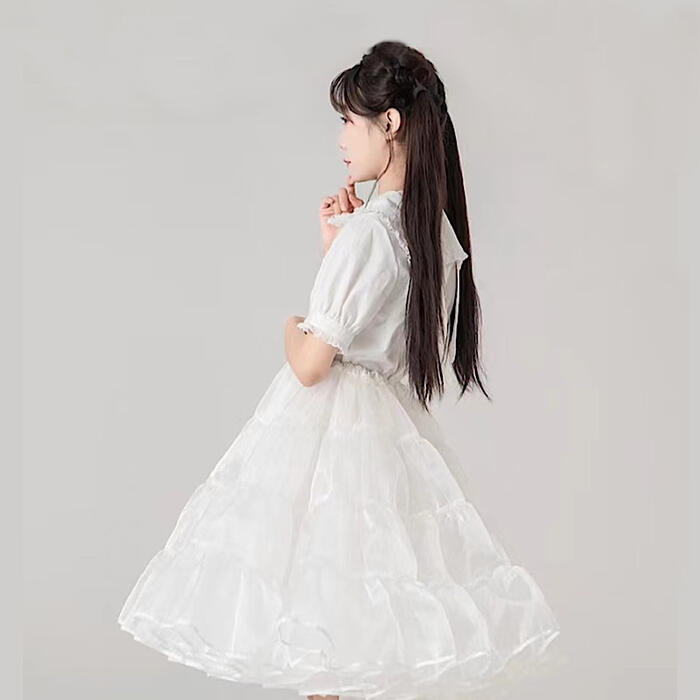 パニエ ボリューム 膝下 ロング丈 ミディアム 丈60cm 大人用 普段使い ロリータ か...