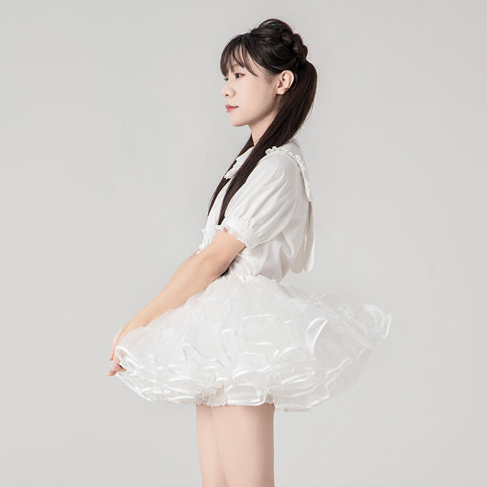 ボリューム パニエ 30cm丈 ロリータ ミニ丈 ショート丈 フリル チュチュ スカート ...