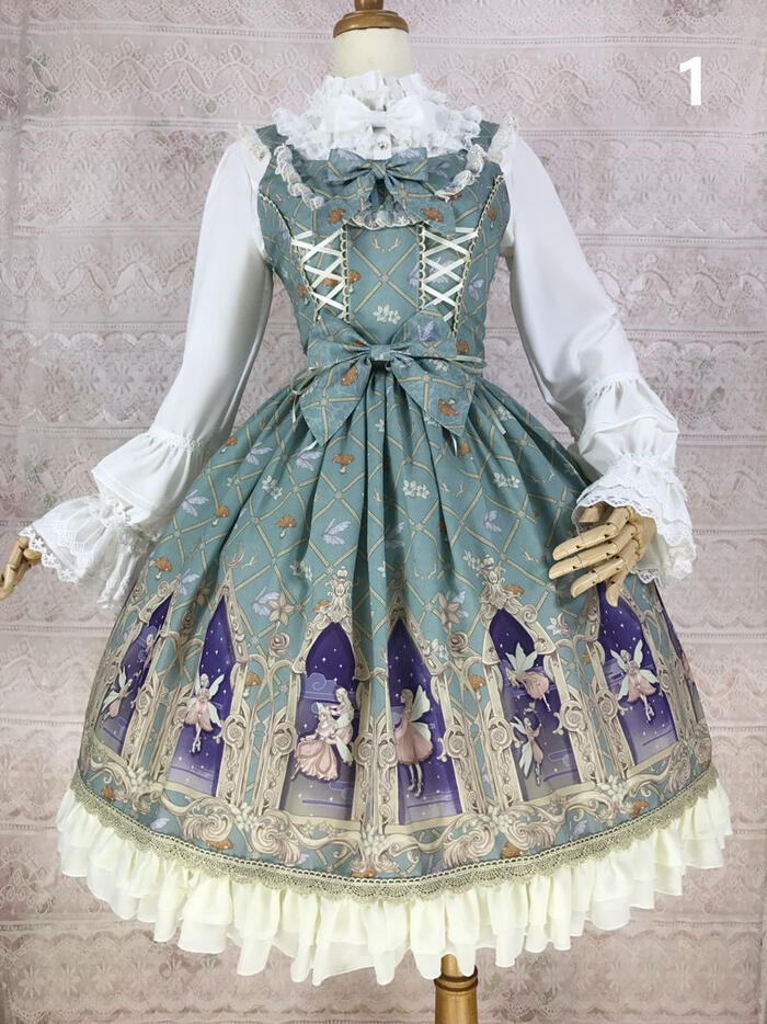樂天商城 - ワンピース Lolita イェルオリー シフォン JSK アニメ チャイナ プリント ファッション コスプレ 選べる　大きめ　小さめ コスプレ 衣装