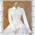 ブラウス ロリータ 長袖 秋 春 レディース アンティーク ロココ 選べる5カラー ゴスロリ エレガント 優雅 レース フリル リボン レトロ かわいい