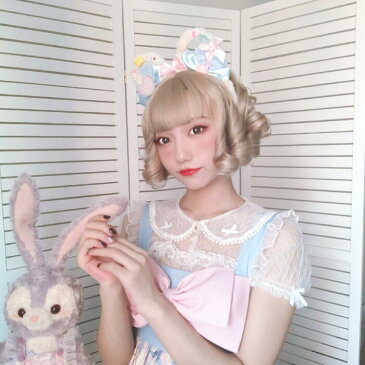 ロリータ ヘアバンド カチューシャ ハンドメイド テディベア 選べる13色 クマ もふもふ 甘ロリ レディース 熊の耳 kc ヘアアクセサリー 手作り ロリィタ Lolita コテロリ かわいい