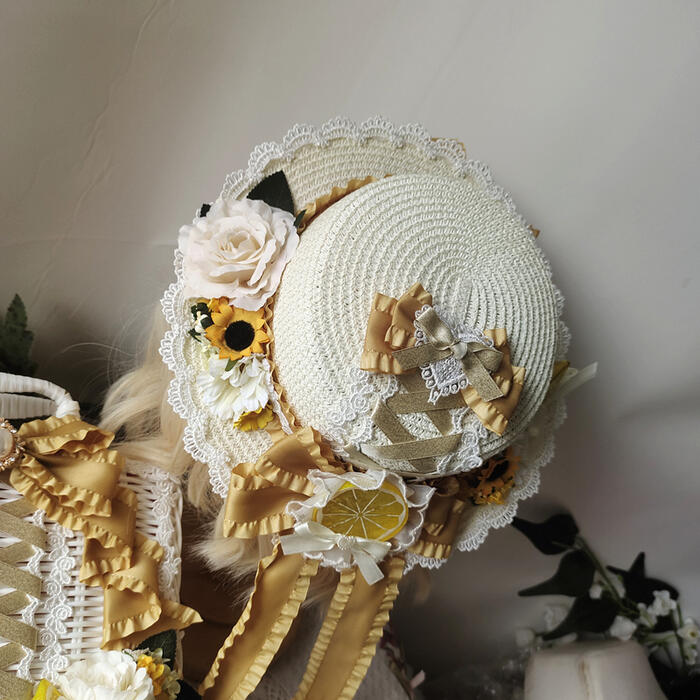 ロリータ ラタンバスケット 麦わら帽子 甘ロリ...の紹介画像3