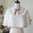 ロリータファッション ロリィタ ブラウス シャツ Lolita ショート丈 半袖 可愛い ホワイト ピンク リボン フリル レディース ゴスロリ 甘ロリ 衣装 仮装 コスチューム