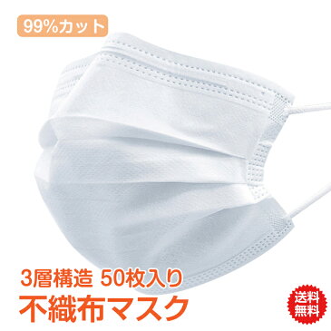 在庫あり 再販いたします【楽天総合ランキング1位】箱 マスク 50枚 入り 日本国内 在庫あり 使い捨てマスク ゴム 不織布 メルトブローン 男女兼用 ますく 防塵 花粉 飛沫感染対策 インフルエンザ 風邪 ★ご注文完了から3〜5日後に発送！ ny261
