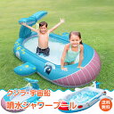 ＼10/14～11%OFFクーポン／【1年保証】噴水シャワープール クジラ 宇宙船 くじら ビニールプール 噴水 シャワー プール キッズプール 家庭用 水遊び レジャープール キッズ インスタ映え夏休み 庭 ガーデンプール ガレージ ファミリープール おもちゃ 男の子 女の子 ny503