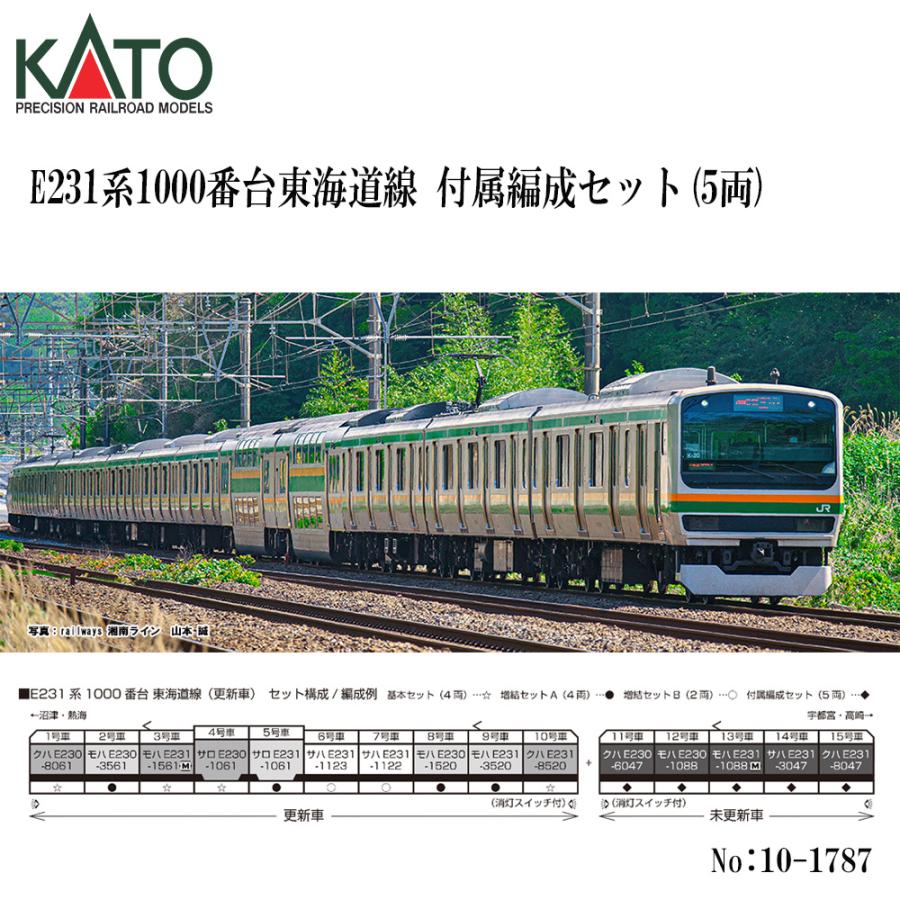 No:10-1787 KATO E231系1000番台東海道線 付属編成セット 5両 鉄道模型 Nゲージ KATO カト ー