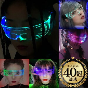 【30日店内最大P20倍】 【楽天1位48冠! 4800→1350円!】 ハロウィン コスプレ 2023 LEDサングラス お面 光るメガネ 光るめがね 景品 光る メガネ めがね 衣装 仮装 飾り 光るおもちゃ 光る おもちゃ グッズ 可愛い かわいい パリピ 簡単