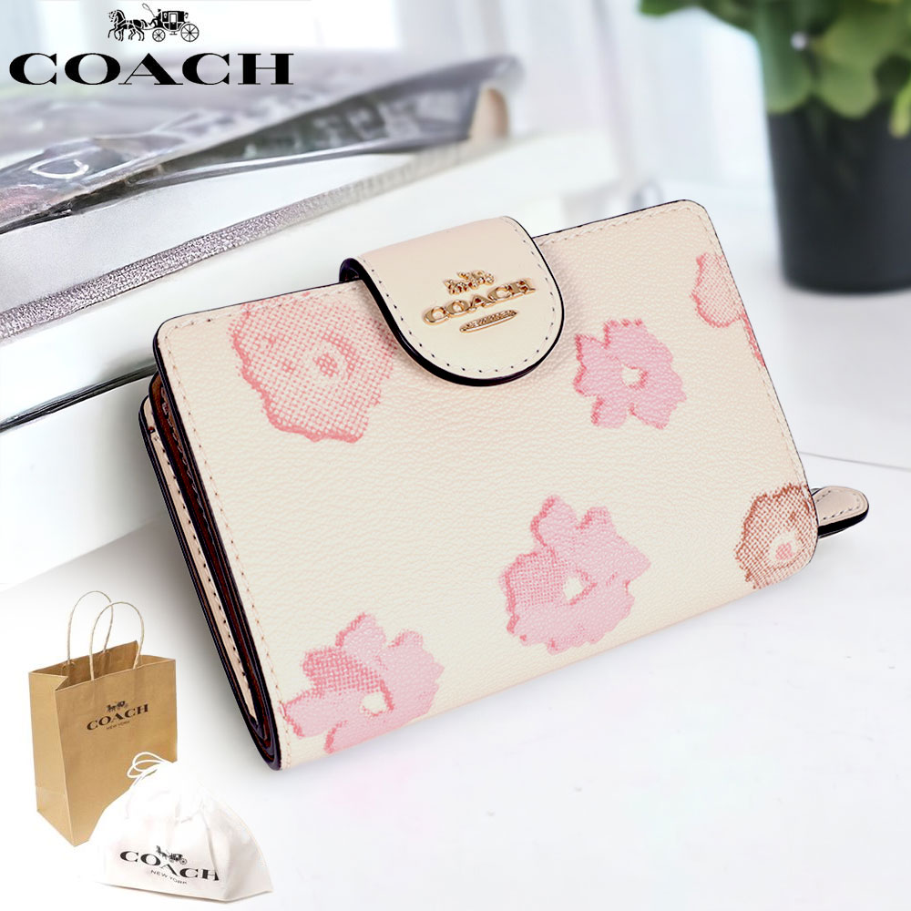 楽天インポートショップ アリスコーチ 財布 花柄 二つ折り レディース COACH スナップ ウォレット l字 ファスナー 二つ折 二つ折り財布 ブランド財布 アウトレット アウトレット財布 公式 ジップウォレット