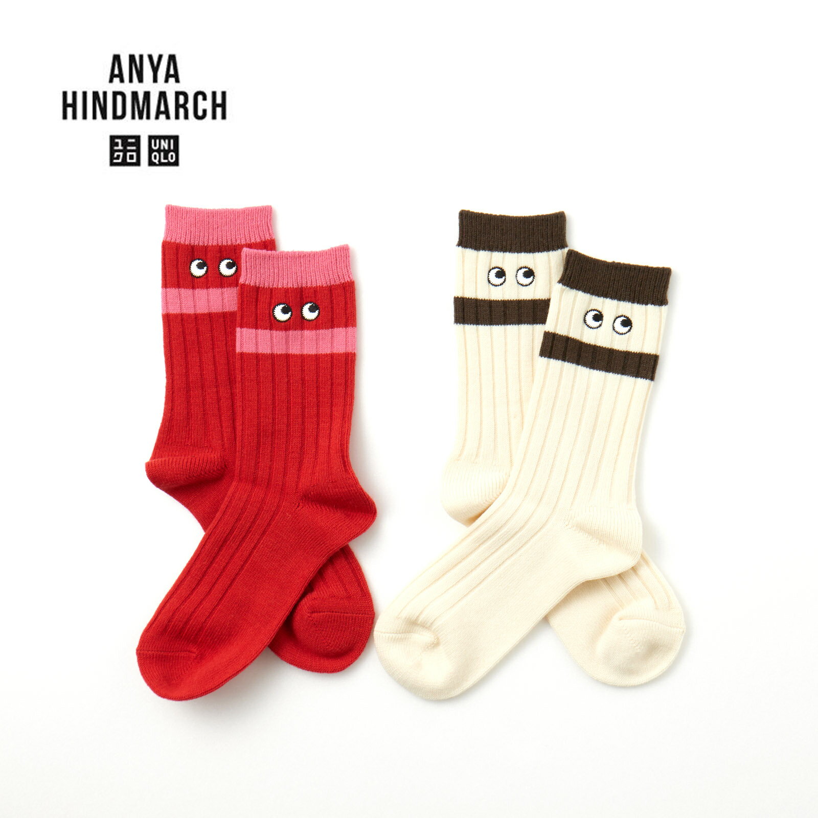 ユニクロ × アニヤ・ハインドマーチ ヒートテックソックス UNIQLO ANYA HINDMARCH アニヤハインドマーチ おしゃれ コーデ かわいい ブランド レディース 可愛い 女性 女の子 靴下 23cm 24cm 25cm 23－25 白
