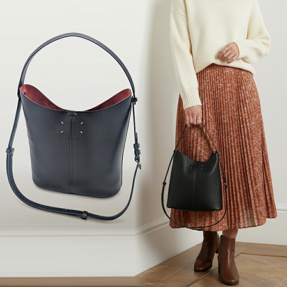 樂天商城 - 【ラッピング対応可能 正規品】 maison margiela メゾンマルジェラ ドレサージュ ホーボー SB2WD0096 BLACK バッグ ブラック 大容量 ブランド ショルダーバッグ レザー 黒 高級ブランド