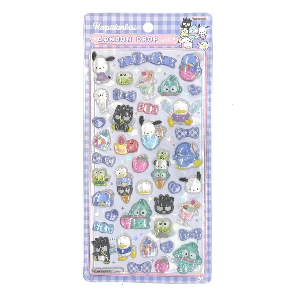 正規品 サンリオ はぴだんぶい ボンボンドロップシール クーリア サンスター文具 ポチャッコ はんぎょどん けろっぴ ばつまる ボンボンシール bonbon デ...