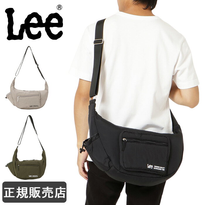 Rakuten - Lee リー ショルダーバッグ 舟形ショルダー メンズ 横型ショルダー ブランド 斜めがけ ブラック 男性 男子 通勤 320-1413