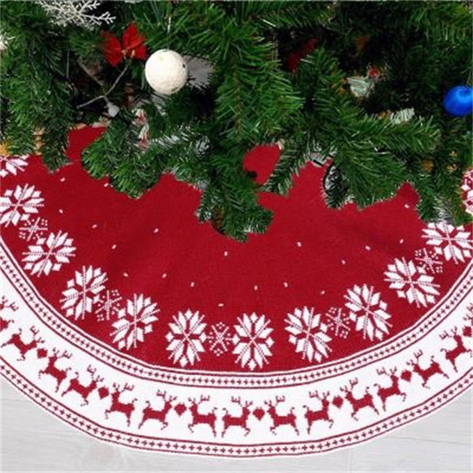 アリスの庭のクリスマスツリー 足元 スカート 90cm 120cm 赤 レッド 雪模様 ツリースカート 足元カバー サンタ インテリア カーペット 足元 クリスマス飾り｜アングル3