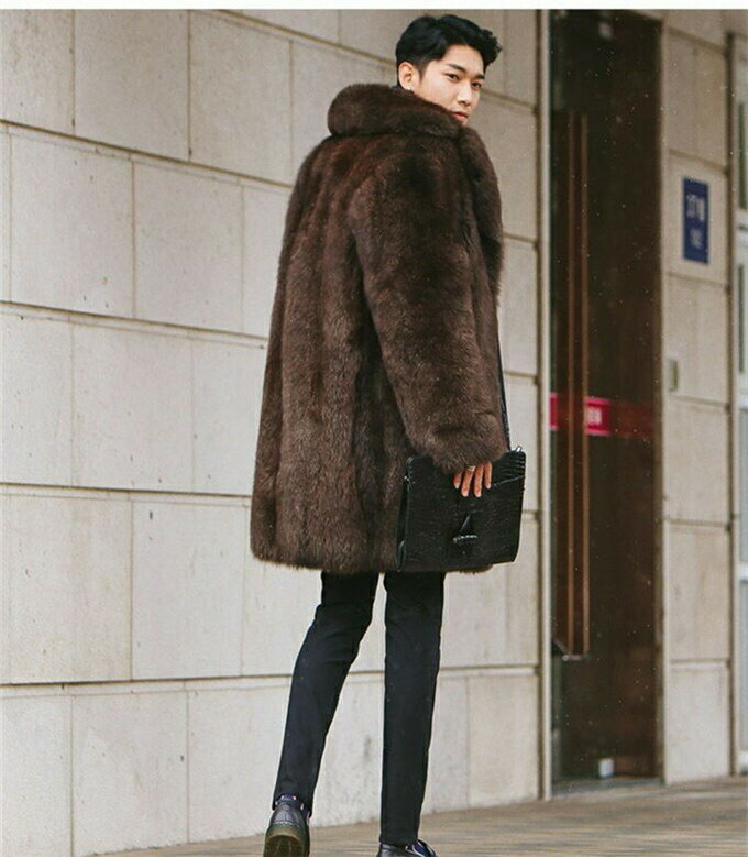 ファーコート メンズ 毛皮コート ロッグコート フェイクファー メンズコート アウター 高級 おしゃれ 上着 暖かい 防寒 冬服 秋服 新作 送料無料