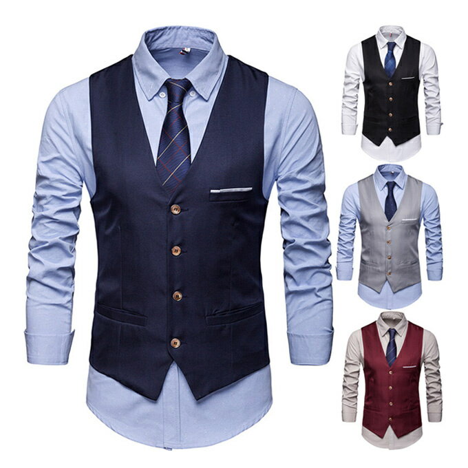 ベスト メンズ ジレベスト ビジネスベスト カジュアル メンズ ベスト メンズ チョッキ 細身ベスト 結婚式 二次会 ビジネス パーティー 発表会 無地 シンプ...