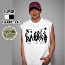 ノースリーブTシャツ メンズ タンクトップ おしゃれ クルーネック プリント ノースリーブ Tシャツ ノースリーブtシャツ トップス ヒップホップ風 夏服 カジ...