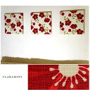 ファブリックパネル 花 CLARAmini 30×30cm 3枚組 レッド 赤 リビング 店舗 花柄 植物 CLARA クララミニレッド