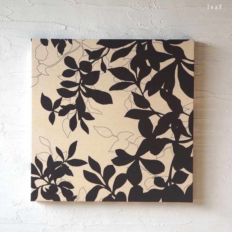 アウトレット ファブリックパネル leaf brown アート 壁飾り 40×40cm ダークブラウン 訳あり