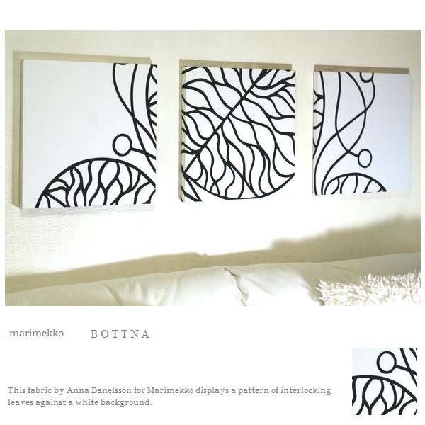 ファブリックパネル 北欧 玄関 marimekko BOTTNA 40×40cm 3枚セット ホワイト マリメッコ ボットナ リビング 店舗 プレゼント ギフト シンプル デザイン アートパネル