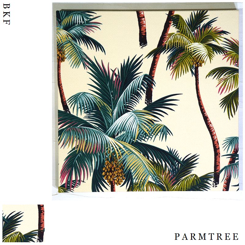 ファブリックパネル アリス Hawaiian PARM TREE 40 40cm 単品 クリーム グリーン 室内高級装飾 ハワイアン雑貨 アートパネル living