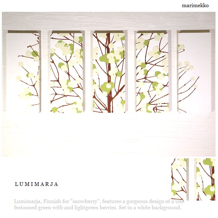 ファブリックパネル 北欧 アリス marimekko LUMIMARJAGREEN 5枚組 50×20cm　グリーン ファブリックボード マリメッコ ルミマルヤ LUMIMARJA 品質本位 lumiグリーン5p ルミマルヤ