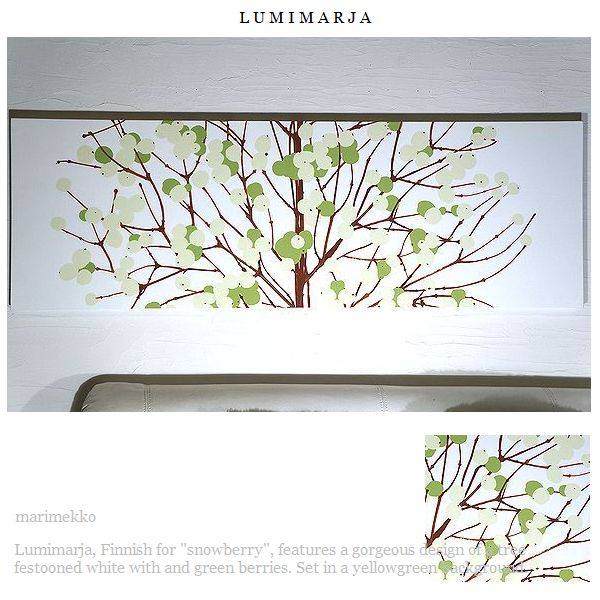 ファブリックパネル 北欧 marimekko LUMIMARJA 各カラーあり 130×43cm マリメッコ 紐取り付け済み 石膏ボード壁用フック付属 ルミマルヤ 完成品