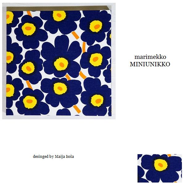 ファブリックパネル マリメッコ 花 marimekko miniunikko 30×30cm 北欧 ネイビー リビング 玄関 インテリア 壁インテリア