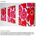 ファブリックパネル アリス 40×40cm 3枚セット marimekko PIENIUNIKKO生地 レッド 赤 ピエニウニッコ 人気 定番 アートパネル 北欧 花 玄関(3)