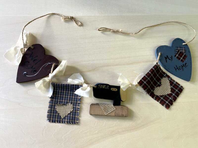 カントリーガーランドミシン【カントリー調　ガーランド　ウェルカムプレート　プレート　かわいい　ウ..