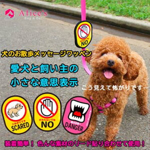 犬 散歩用 【Alice's Dog & Cat 犬のお散歩メッセージワッペン】 イエローリボン アプローチのしやすさ トレーニング中のサポート 犬の健康状態の示唆 愛犬を守る