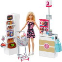 【アフターセールクーポン】バービー(Barbie) バービーとおしごと スーパーマーケットのおかいものセット バービー人形 きせかえ人形・ハウス ままごと・ごっ...