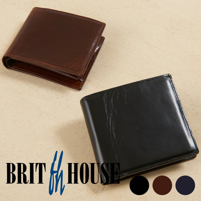 ブリットハウス 二つ折り財布 オイルホース Brit house 二つ折りウォレット 小銭入れ付き 馬革 高級本革 日本製 ビジネス ギフト プレゼント 贈り物 メンズ レディース