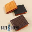 Brit house　ブリットハウス　グラータ　二つ折り財布　二つ折りウォレット　山羊革　牛革　天然素材　本革　日本製　格子　エンボス　ギフト　プレゼント　贈り物　メンズ　レディース