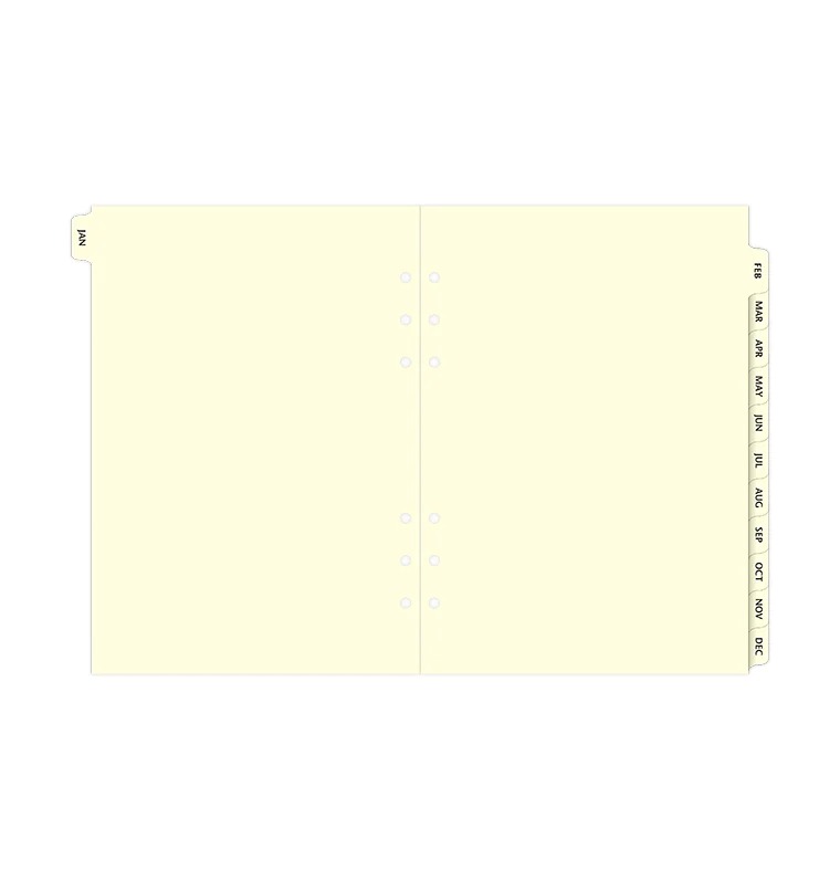 ファイロファックス システム手帳 リフィル A5サイズ 1月〜12月インデックス クリーム filofax デスクサイズ 6穴