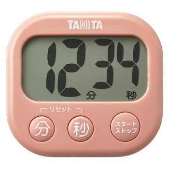 TANITA タニタ 抗菌でか見えタイマー コーラルピンク TD-429