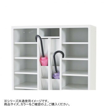 豊國工業 アンブレラ&シューズロッカー下置き用H1530 USL-10-LP 本体・棚板下5段:ライトピンク傘立て・棚板上5段:ホワイト [2]