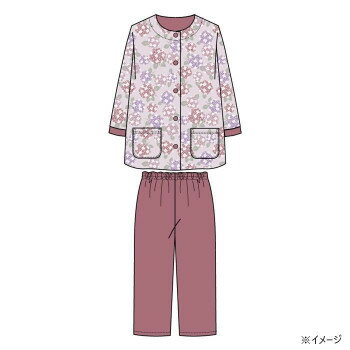 ■北海道・沖縄・離島へのお届けは別途送料を請求させていただきます。 ■製品の仕様・画像・パッケージは、変更される場合があります。 ■当店では在庫をメーカーと共有しており、商品によっては欠品の場合がございます。 　万一、ご注文頂きました商品が欠品の場合はご連絡させていただきます。 ■ご注文確定後のキャンセル不可です。 ■ラッピング（包装）対応不可です。綿100%。シックなアジサイ柄のトップスと無地パンツの組み合わせです。トップスは7分袖。パンツは8分丈になっています。※画像はイメージイラストです。実物とは異なる場合がございます。サイズM個装サイズ：30×20×5cm重量個装重量：200g素材・材質綿100%生産国中国 広告文責（ホライズン・03-5843-9512)fk094igrjs