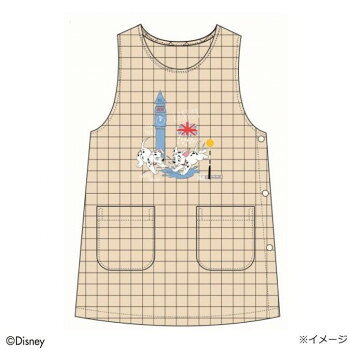 ギャルソンヌ　レディス　ディズニー　101匹ワンちゃん　ダルメシアン　ラン型　エプロン　ベージュ　360076　M-Lサイズ