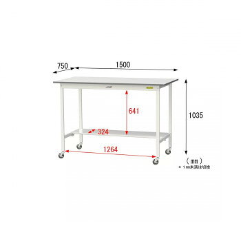山金工業(YamaTec) SUPHC-1575T-WW ワークテーブル150シリーズ 移動式 (H1036mm) 1...