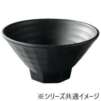 福井クラフト　メラミンφ17.8八角高台格子麺鉢黒マット 51025340