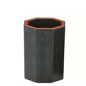 Toothpick Containers - 福井クラフト　八角木目楊枝入れ 黒天朱 90020830