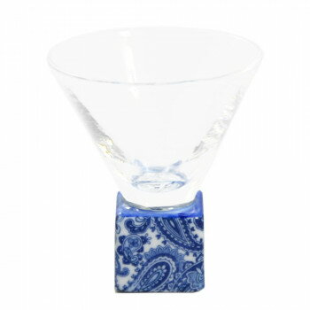 有田焼 有田浪漫グラス SAKE GLASS 正角 ペイズリー