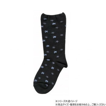 神戸生絲　コベス　婦人柄しめつけません毛混ソックス22-25cm 3902 ブラック