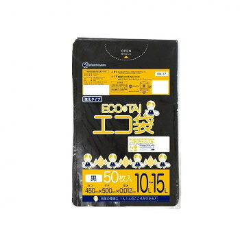 ECO TAI　エコ袋　10L-15L KN-17 黒 50枚×60冊