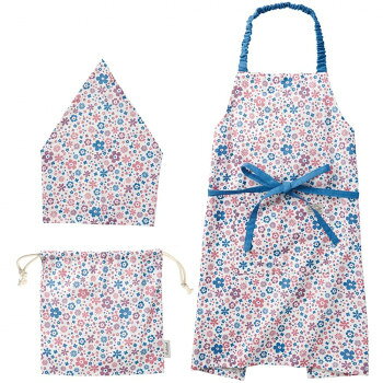 Bibs, Aprons - 500712 リサ キッズエプロン3Pセット BL ブルー